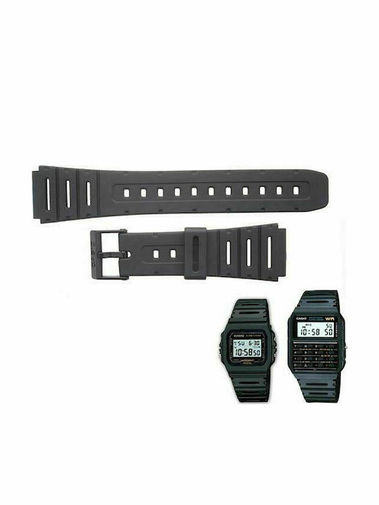 Casio Καουτσούκ Λουράκι Μαύρο 20mm