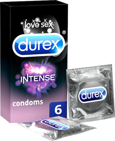 Durex Condoms Intense 6pcs 56mm with Delay and Ribs Natural
