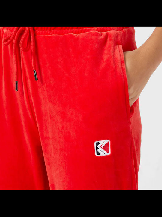 Pantaloni de Trening cu elastic Catifea Roșu