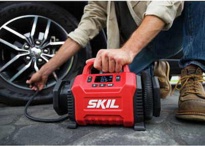 Skil Car Tire Pump Red line with Cable 20V