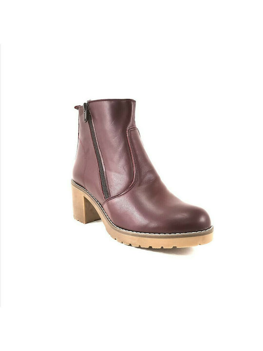 Women's Leather Boots - Bordeaux