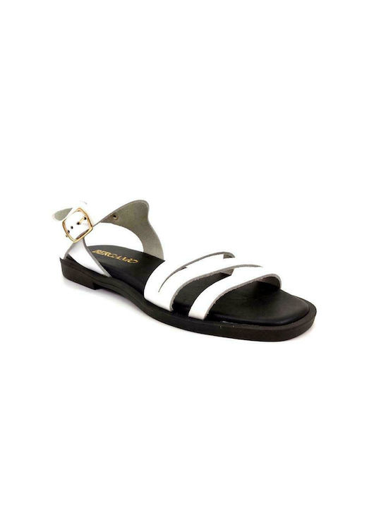 LEATHER SANDALS WHITE - White