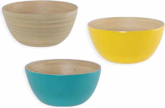 Nef-Nef Homeware Casta Serving Bowl Round made of Bamboo Blue with Diameter 14cm