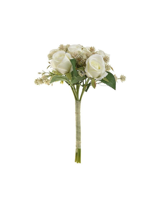 Inart Bouquet of Artificial Flowers White 30cm 1pcs