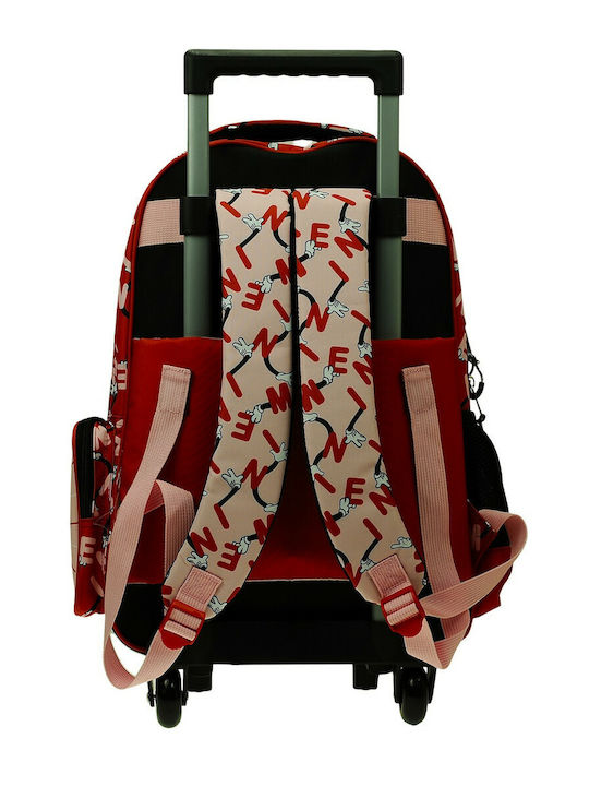 Gim Minnie Best Life School Bag Trolley Elementary, Elementary Fuchsia with Water Bottle Holder 27Liters