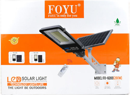 Foyu Foyu Соларна Светлина Улична 100W Студено бяло 6000К с Фотоклетка и Дистанционно Управление IP67