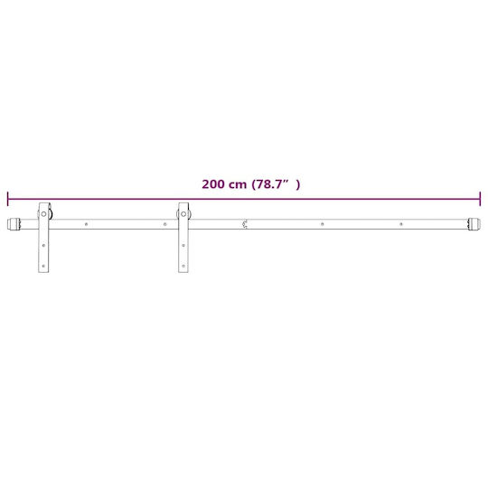 vidaXL Schiebetürmechanismus Für Türknaufe 183cm Weiß