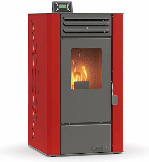 Thermogatz 6 GSP Aero Șemineu pe peleți Aeroterma 6.2kW Roșu