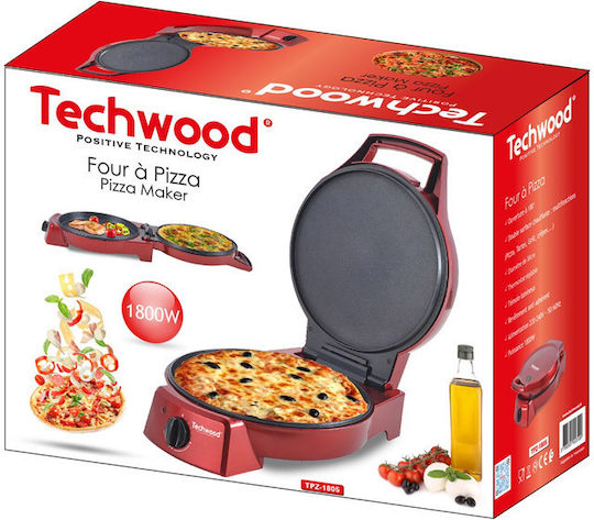 Techwood TPZ-1805 Pizza Maker 1800W Red