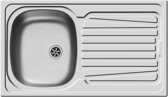 Pyramis Sparta 1B 1D Drop-In Inox Μ86xΠ50cm Silber