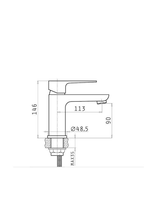 Pyramis Majesta Mixing Sink Faucet Silver