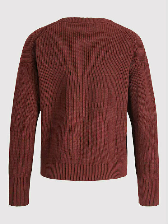 Jack & Jones Women's Long Sleeve Sweater Cotton Burgundy