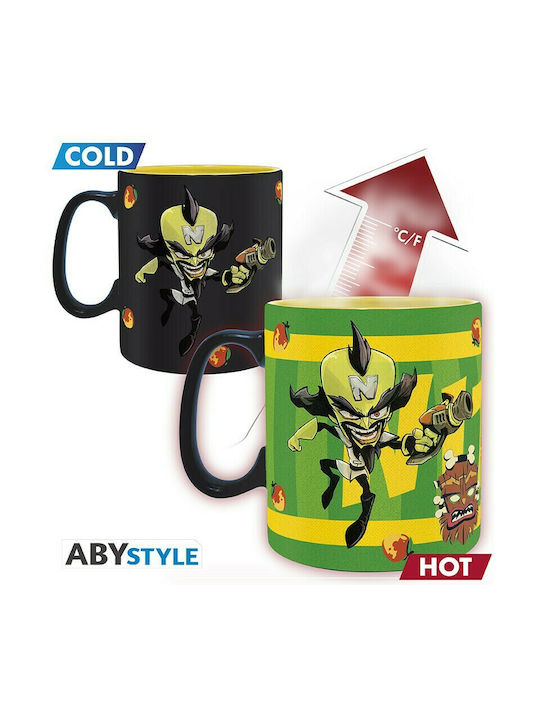 Abysse Crash Bandicoot Wärmewechsel Tasse Keramik Schwarz 460ml 1Stück