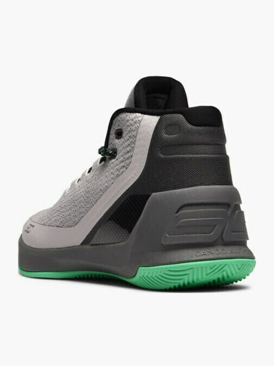 Curry 3 Hoch Basketballschuhe Grey / Black / Green