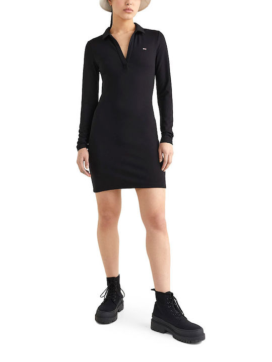 Tommy Hilfiger Mini All Day Φόρεμα Μακρυμάνικο Μαύρο