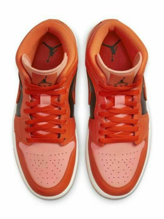 Air  1 Retro Mid SE Boots Crimson Bliss / Black / Sail / Rush Orange
