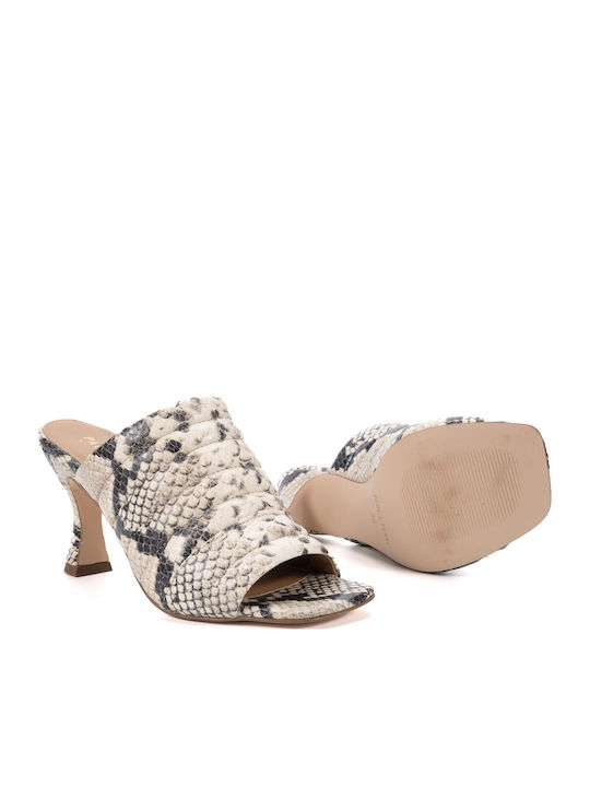 Wing Leder Mules mit Dünn Hoch Absatz Snake