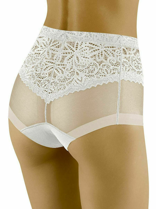 Wolbar Hoty High-waisted Women's Slip with Lace Beige 168417