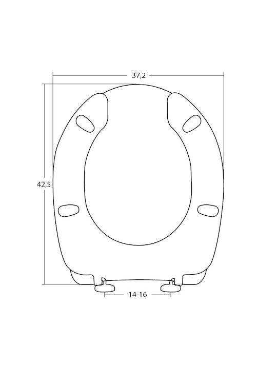 Elvit Toilet Seat from Bakelite 42.5x37.2cm White