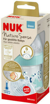 Nuk Glasflasche Nature Sense Green Owl mit Silikonsauger für 0+, 0+ m, Monate Green Eule 120ml 1Stück 10.747.112