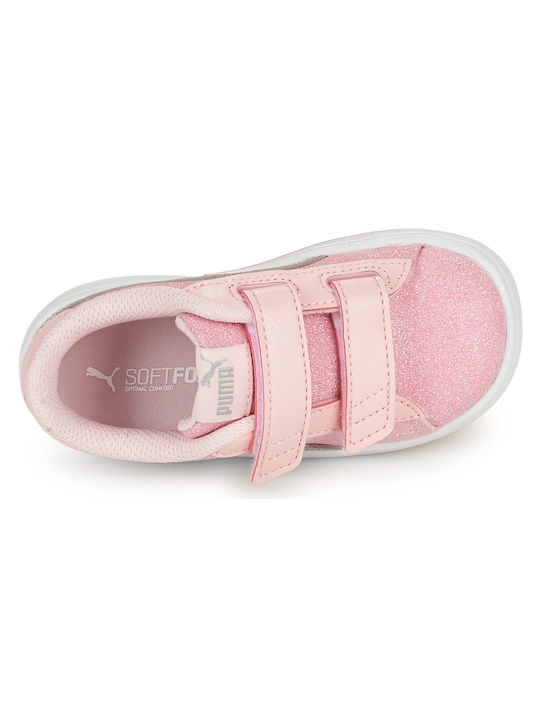 Puma Kids Sneakers Smash Glitz with Scratch Pink