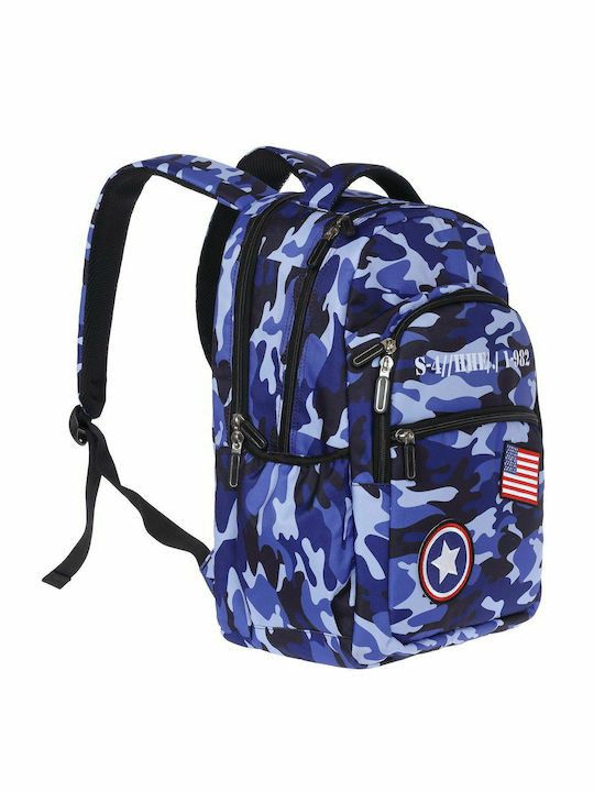 Lyc Sac One Navy Camo School Bag Backpack Elementary, Elementary in Blue color