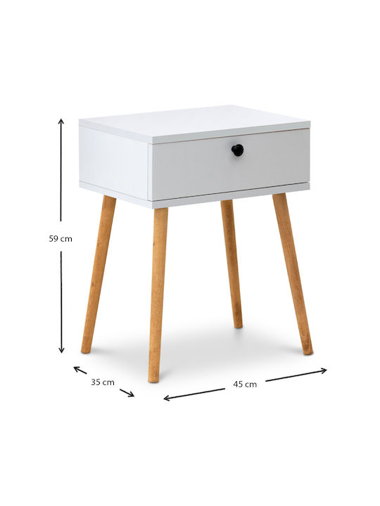 Pauline Wooden Bedside Table 45x35x61cm