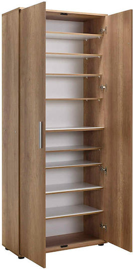 Holz Schuhschrank Errica mit 10 Regalen Tori L76xW36xH187cm