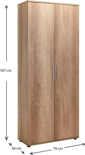 Holz Schuhschrank Errica mit 10 Regalen Tori L76xW36xH187cm