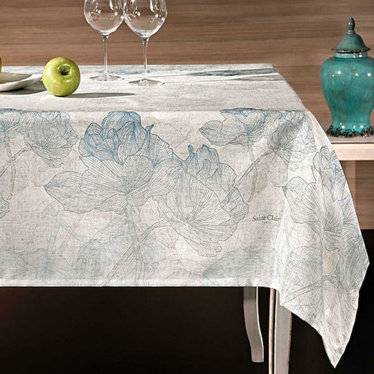 Saint Clair Kari 1009 Fleckabweisend Petrol Blau 145x145cm