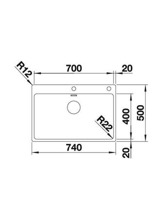 Blanco Zerox 700-U 526244 Undermount Sink Inox Satin W74xD44cm Dark Steel