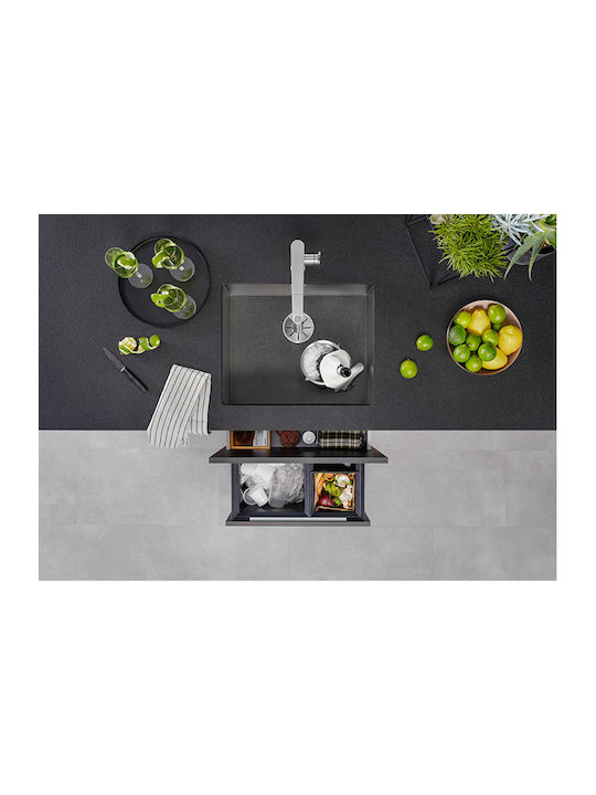 Blanco Zerox 500-U Ένθετος Νεροχύτης Inox Σατινέ Μ54xΠ44cm Dark Steel