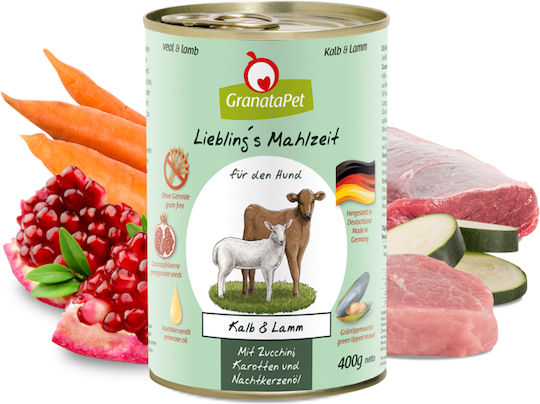 Granata Pet Foods Υγρή Τροφή Σκύλων σε Κονσέρβα με Αρνί και Μοσχάρι 400gr