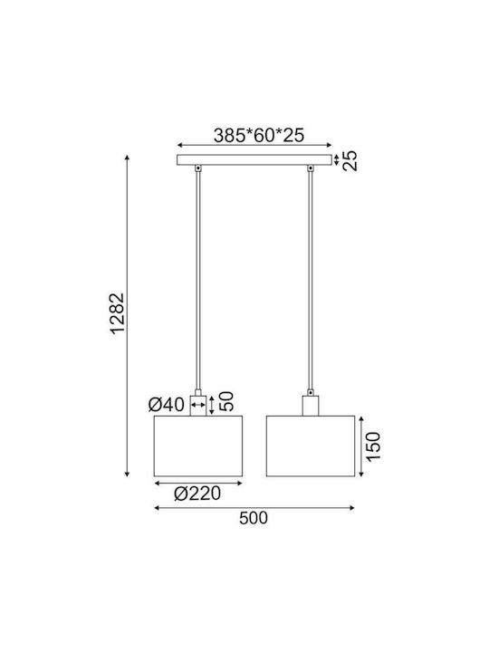 Aca Chios Κρεμαστό Φωτιστικό Μπεζ Ράγα με Ντουί E27 50x50εκ.