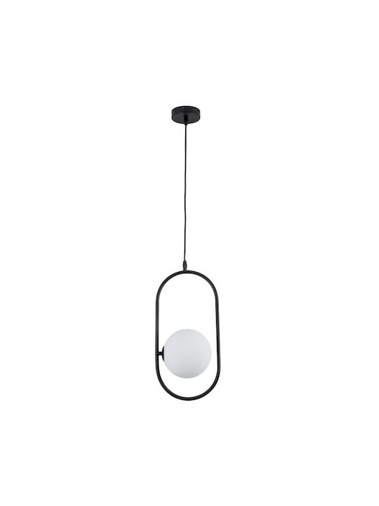 GloboStar Hamburg Hängelampe Schwarz Kugel mit Fassung G9 20x15x40cm.