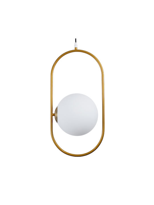 GloboStar Hamburg Pendant Light Gold Ball with Socket E14, E.14 25x20x50cm