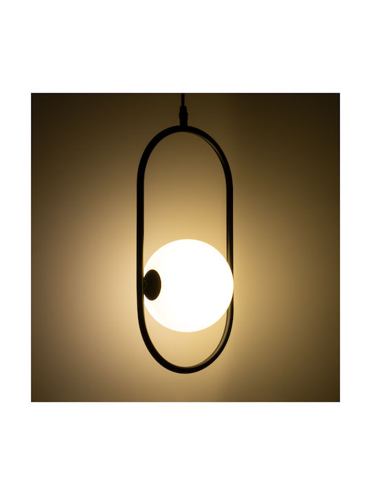 GloboStar Hamburg Hängelampe Schwarz Kugel mit Fassung G9 20x15x40cm.