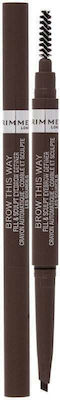 Rimmel Brow This Way 2-in-1 Fill & Sculpt Eyebrow Definer Eyebrow Pencil 002 Medium Brown