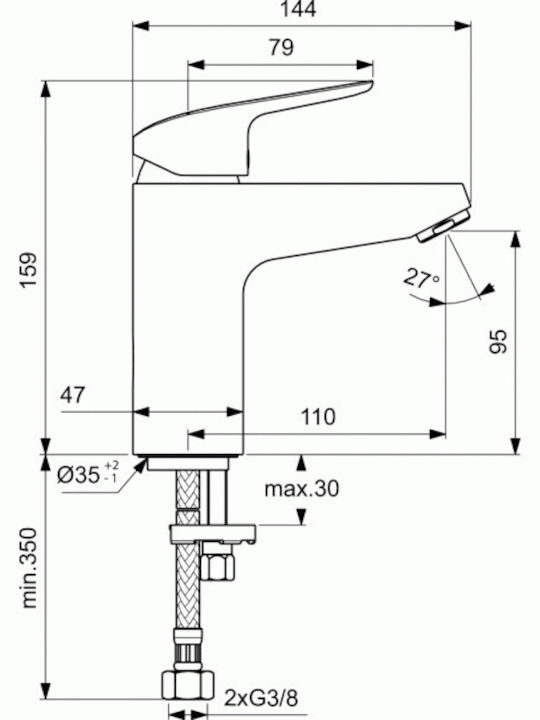 Ideal Standard Ceraflex Mixing Sink Faucet Silver