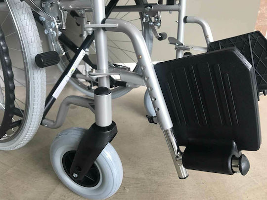 Wheel Economy 24" Αναπηρικό Αμαξίδιο 24" Πτυσσόμενο Απλού Τύπου 43cm Ασημί