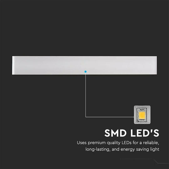 V-TAC Modern Leuchte Wand mit Integrierter LED und Warmweißes Licht 61x9x3.5cm