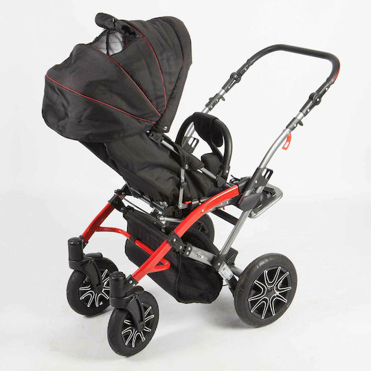 Akces-Med Hippo+ Kinder Rollstuhl Klappbar Besondere Art Größe 2 20cm Graues / Rotes