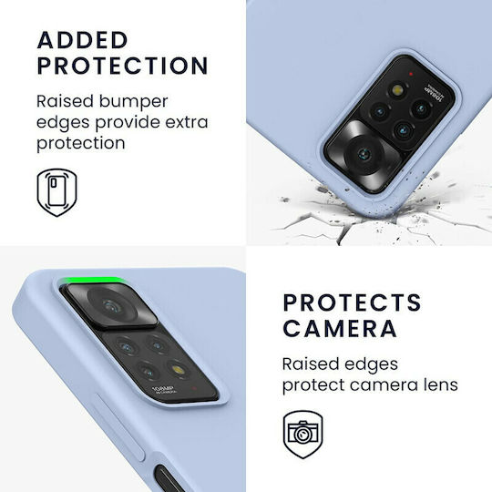 KWmobile Soft Flexible Rubber Umschlag Rückseite Silikon Light Blue Matte (Redmi Note 11 Pro)
