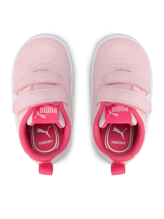Puma Παιδικά Sneakers Courtflex με Σκρατς Ροζ