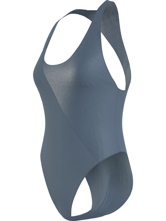 One-Piece Swimsuit with Open Back Gray
