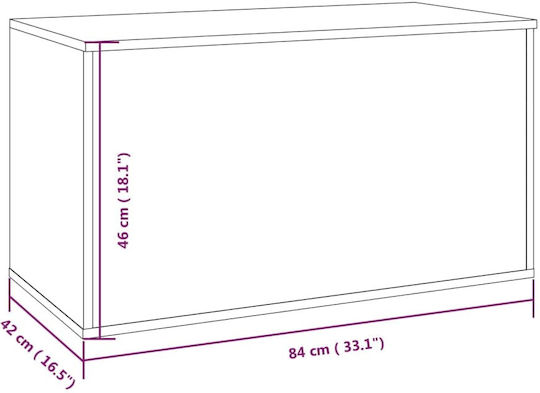 vidaXL Wooden Decorative Trunk Brown 84x42x46cm