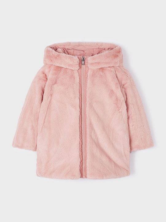 Kids' Casual Jacket Short Double Sided with Hood Pink