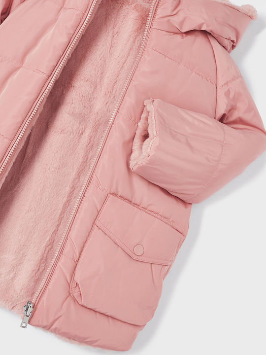 Kids' Casual Jacket Short Double Sided with Hood Pink