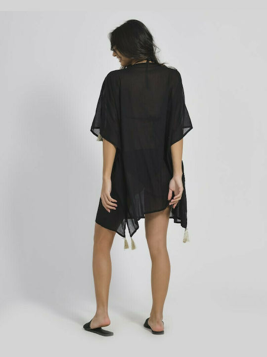 Ble Resort Collection Damen Mini Kaftan Strand Schwarz