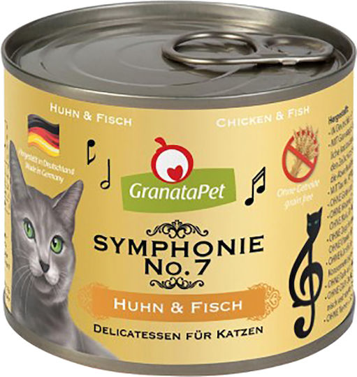 Granata Pet Foods Symphonie No.7 Wet Food for Cats in Cans with Chicken and Fish Grain-Free 200gr